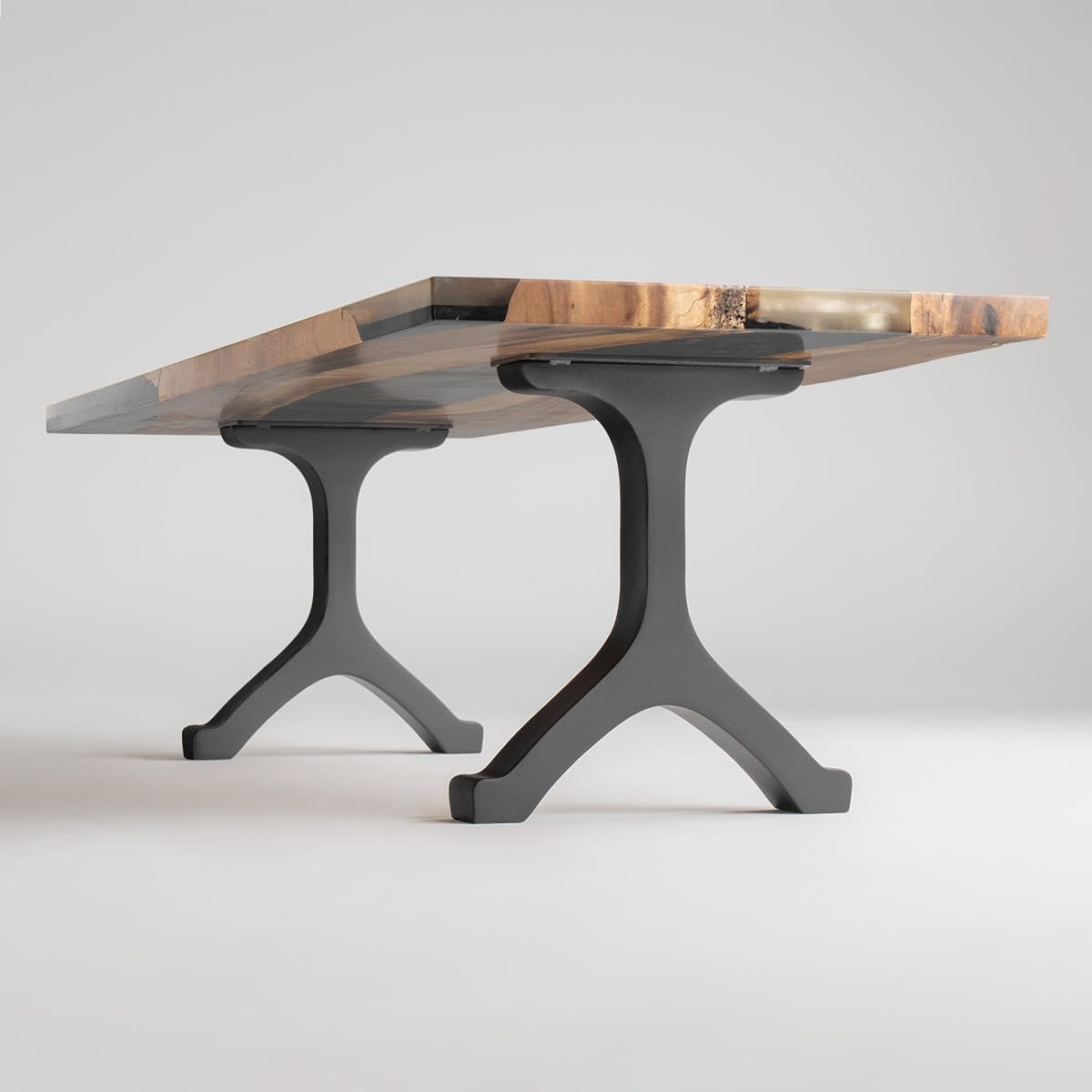 Flowyline 16" H 101 Wishbone Handcrafted Black Metal Table Legs and Bases for Coffee Tables Steel Desk Legs | Rust-Resistant, Adjustable Furniture Legs for Bench DIY Mid-Century Modern Indoor/Outdoor