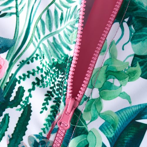 Girls Long Sleeve Rash Guard Swimsuits Zipper Bathing Suits3