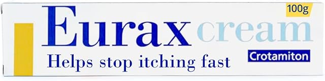 Eurax Itch Relief Cream 100g, Helps Stop Itching Fast, Lasts UpTo 8h for Relief of Itchy dermatitis|Dry eczema|Allergic rashes|Hives nettle rashes|Chickenpox|Insect bite and stings|Heat rashes|Sunburn