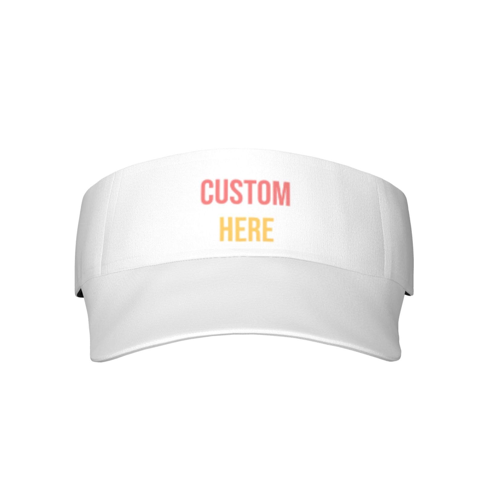 Custom Sun Visor Hat for Men Women Personalized Tennis Visor Wide Brim Visor Funny Gifts for Women White