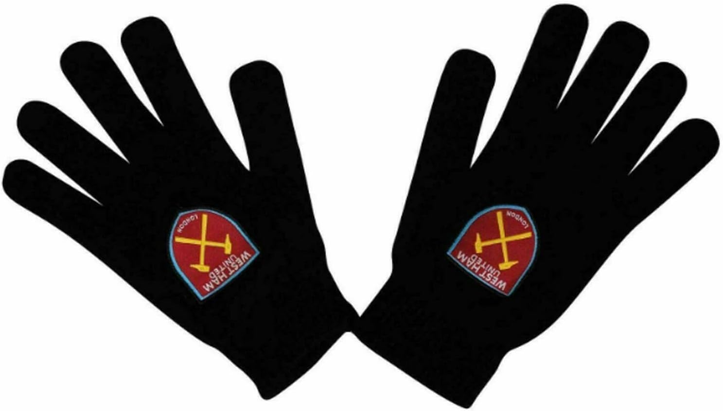 West Ham United FC Childrens/Kids Knitted Gloves (One Size) (Black)