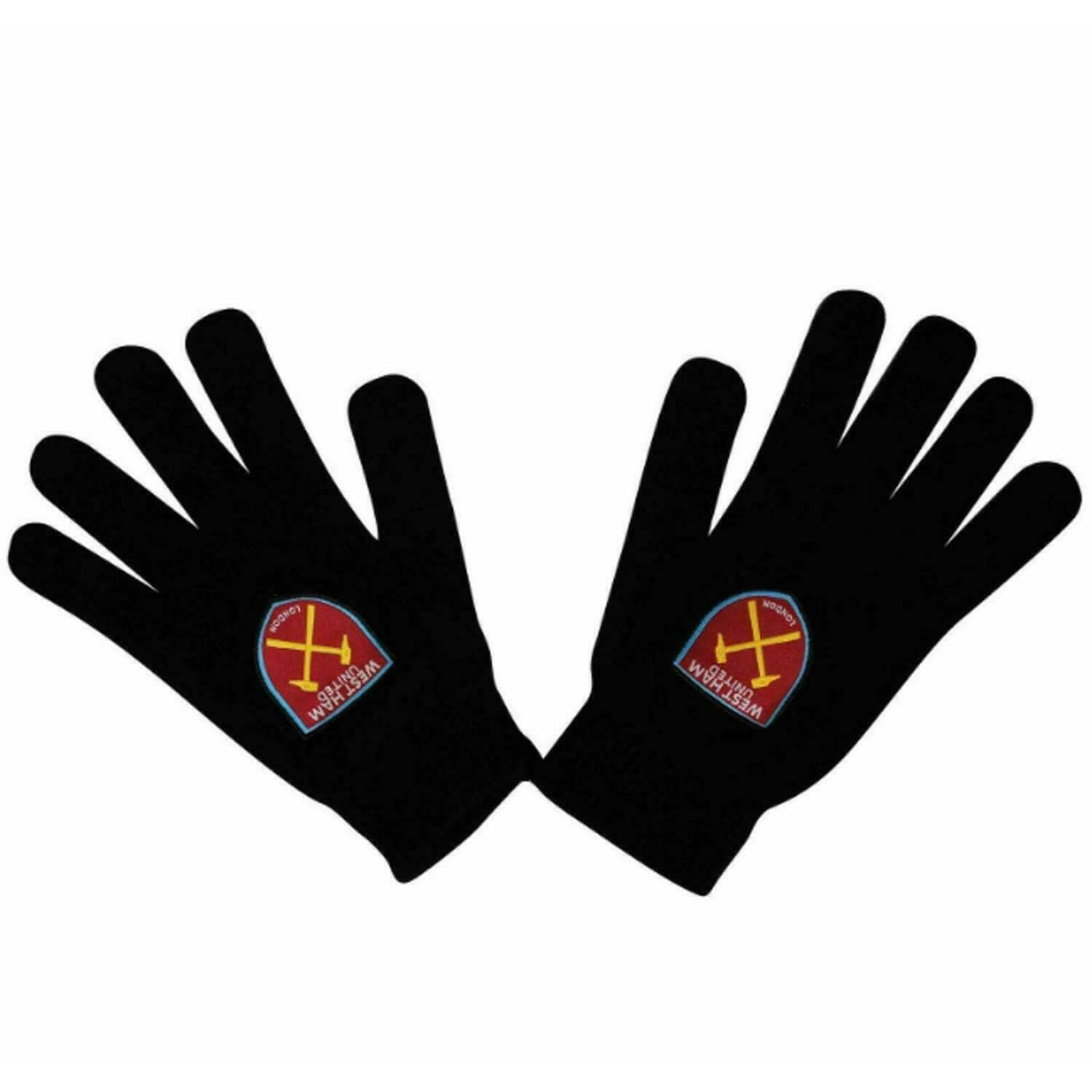 FOCO West Ham United FC Mens Official Knitted Football Crest Design Gloves (One Size) (Black)
