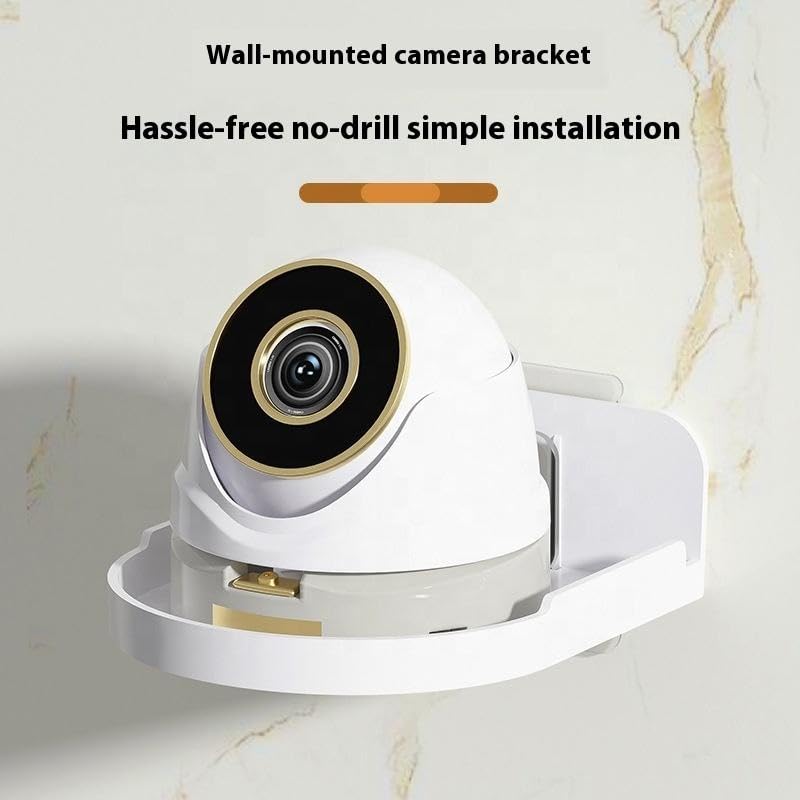 Image of Bectro Screw-Less L-Type Wall Mount Holder for Smart CCTV Cameras | Stand with Heavy-Duty Wall Mount Sticker | Universal use for 360 Robo, Cube, Dome & PT Camera for Home /Office (Pack of 1)
