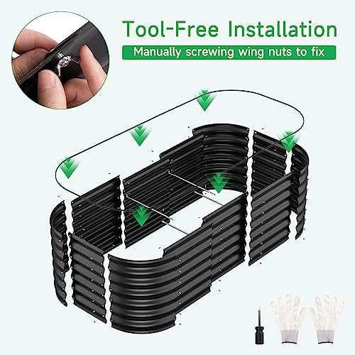 Greatbuddy 6X3X2Ft Raised Garden Bed Outdoor, Large Metal Planter Box For Deep-Rooted Vegetables, Flowers, Herbs, And Succulents W/ 269 Gallon Capacity - Black #TOP5