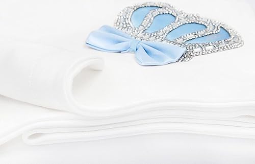 Miniatura 4 de Lilax Manta de recepción para bebé recién nacido, diseño de corona, color azul