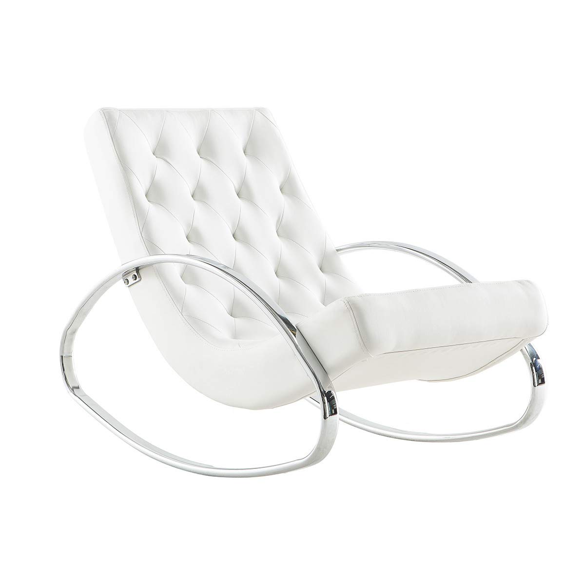 Miliboo Design-Sessel Schaukelstuhl CHESTY Weiß