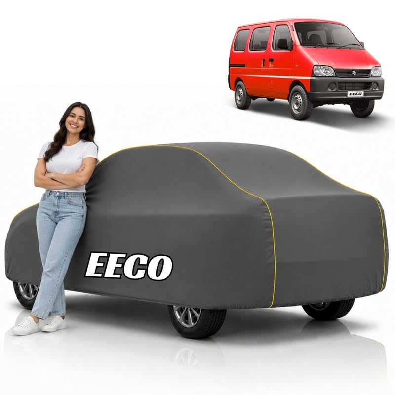 Image of Mind-Blowing 2026 100% Waterproof Eeco Car Cover | Polyester Car Body Cover for Rain & Sun | UV Protection, Dustproof, Scratch Resistant, Windproof, Heat Resistant, Custom Fit (Grey)