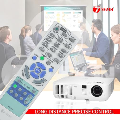 Image of 7SEVEN Compatible with NEC Projector Remote Original Model RD-448E Suitable for RD448E V300X+ V260 V260X+ RD-443 NP-VE280 V230X NP-M260W and Many More Model's - Ensure Match Key by Key