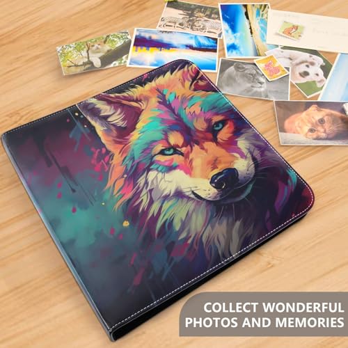 Álbum de fotos auto adhesivo DIY Scrapbook álbum colorido lobo 3 anillos encuadernadores libro de fotos 40 páginas 8x10 para memoria miniatura 5
