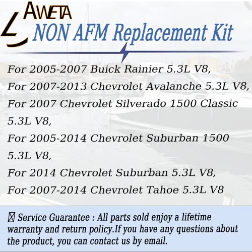Laweta Non Afm Dod Replacement Kit With Camshaft Lifter Head Gasket Bolts Fit For 2005-2014 Silverado Avalanche Suburban Sierra Yukon Buick 5.3L Replace Afm Dod Disable Kit #TOP6