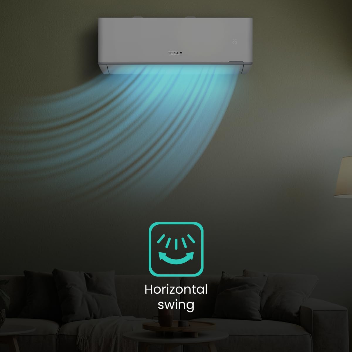 Tesla Aire Acondicionado Inverter Split 3.000 Frigorías [Hasta 30m2] (12.000 BTU) - Wi-Fi, Turbo, Autolimpieza, A+++ Calor, Clase A++ Frío, Gas R32 (Blanco)