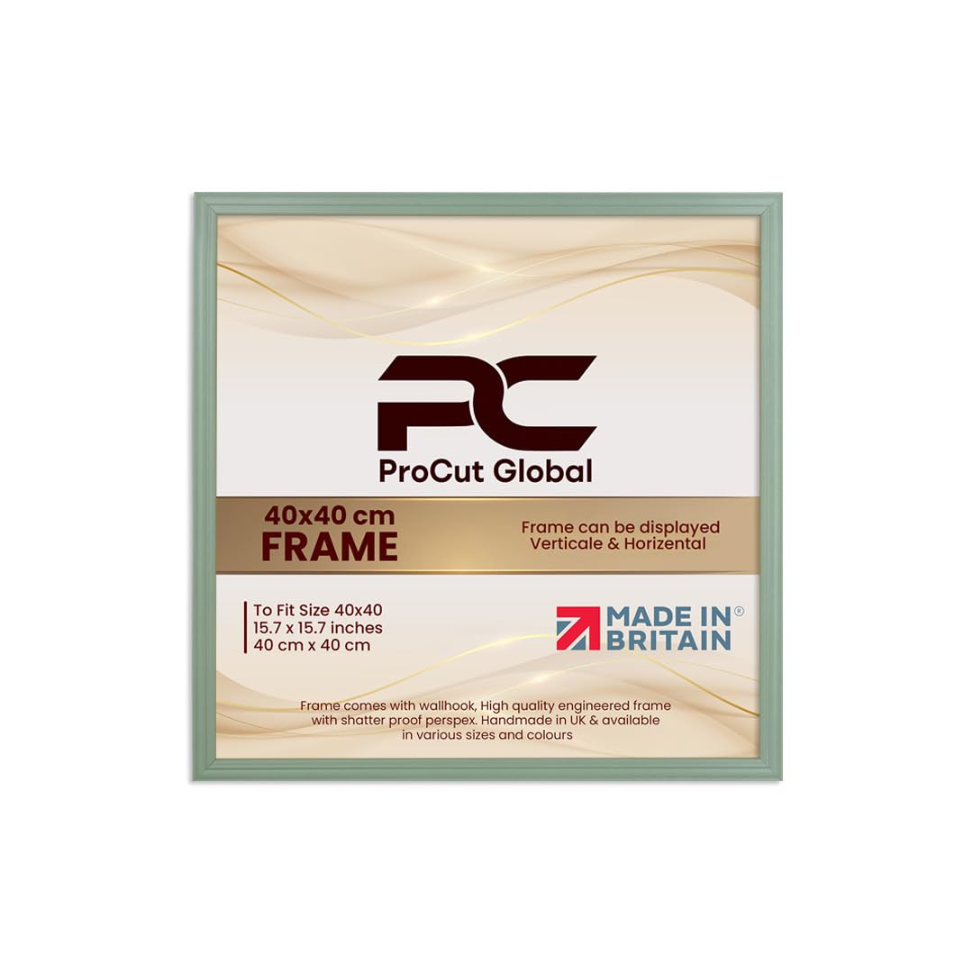 Procut Global 40x40CM Green Picture Frames - Classic Wooden Photo Frame with Shatterproof Perspex for Wall or Tabletop - Perfect for Posters, Certificates & Prints - Sizes & Colors Available