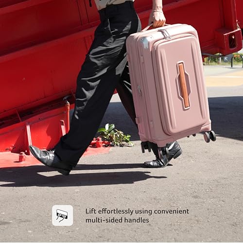 Image of Acer Brisbane Suitcase, 24 inch Check-in, with 360 Degree Spin 8 Wheels, Double TSA Lock, Dual Opening (Top and Mid), Expandable, Recycled Polyseter Material, Jacaranda Pink