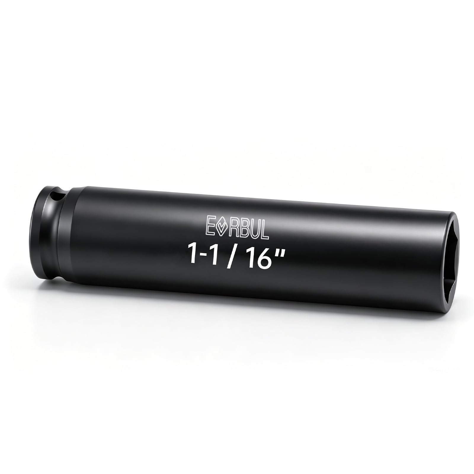 EVRBUL 1/2" Drive 1-1/16" Extra Deep Impact Socket Heavy Duty 6 Point Design Heat-Treated for Automotive Truck and Heavy Equipment Repair