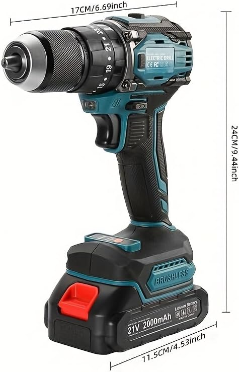 Taladro Inalámbrico MZG 21V con 2 Baterías y 29 Accesorios miniatura 2