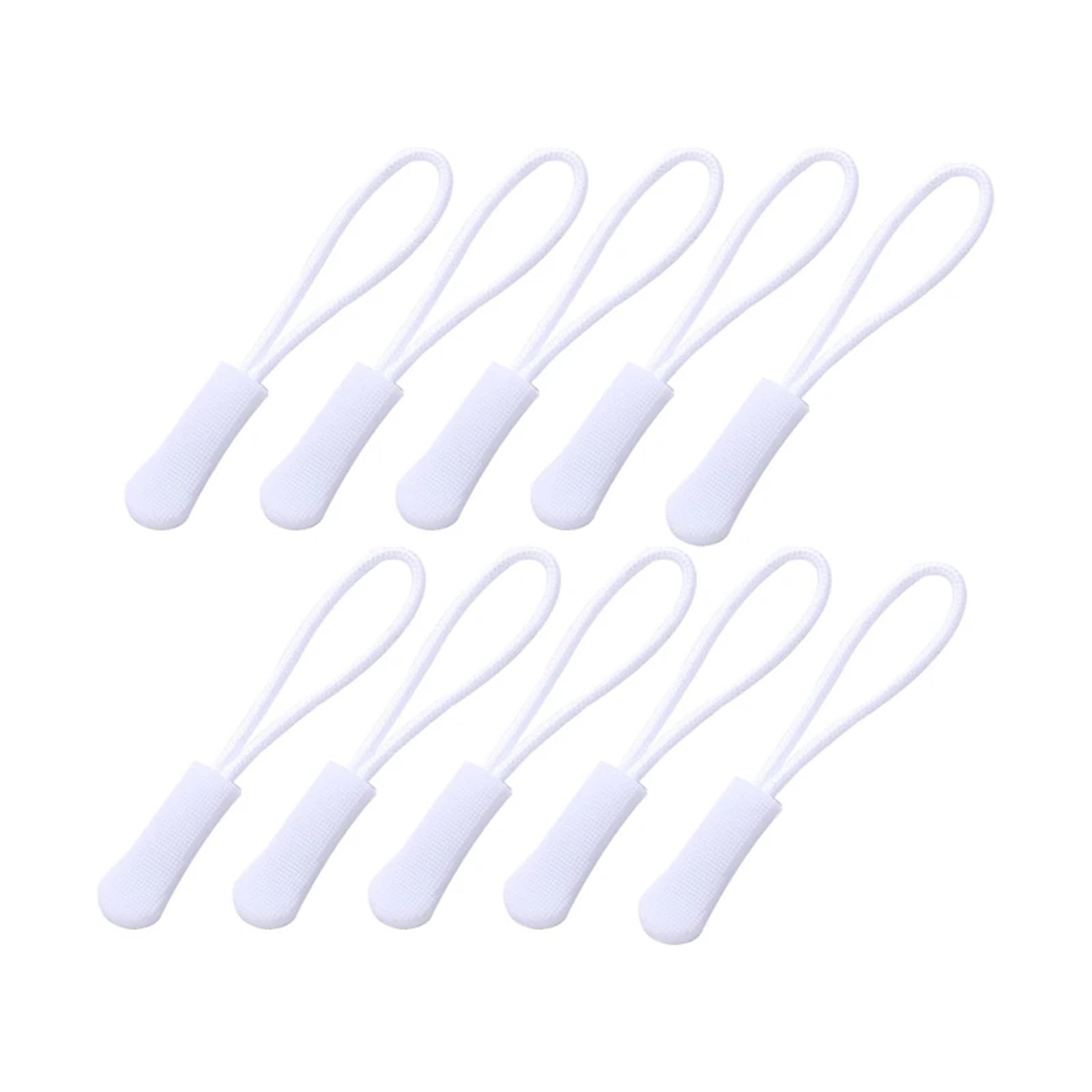 Replacement Zipper Pulls, Zipper Pull 250 Pcs Multicolor Replacement End Fit Rope Tag Buckle Fixer(White)