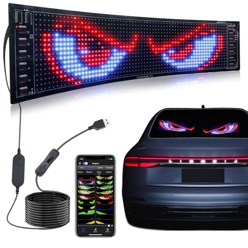 Rupse Programmable Led Display Sign, 15'X4' Large Flexible Scrolling Message Board, Ultra-Bright Usb-Powered Led Sign For Shops, Cars, Restaurants, Exhibition Halls, Business Advertising