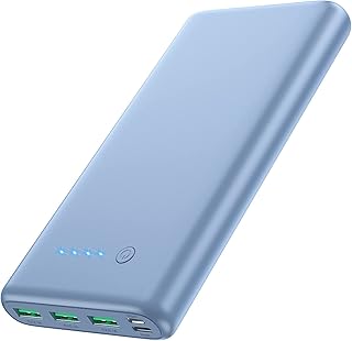 Power Bank 26800mAh Portable Charger with PD 3A Fast Charging,4 Outputs External Battery Pack Phone Charger Compatible with iPhone 14/13/12/11/XR/X/8,Samsung, Android, Nexus,Google LG Tablets,Blue