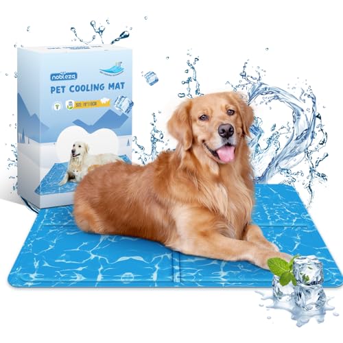 Nobleza Dog Cooling Mat XL 110 x 70 cm Durable Leakproof Pet Cool Mat Scratch-Resistant Non-Toxic Gel Self Cooling Pads Bed Mattress for Extra Large Dogs Cats Puppy in Hot Summer Blue
