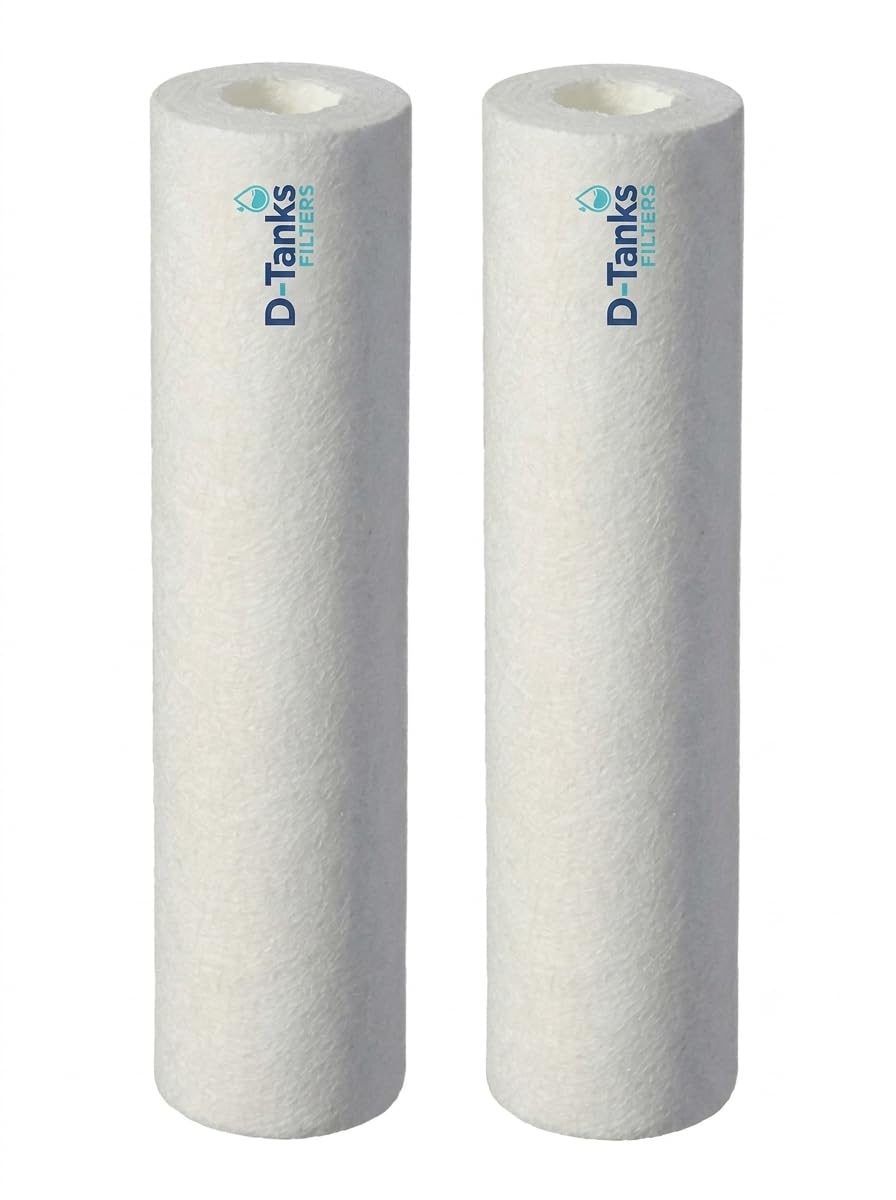10 Inch Polypropylene Spun Sediment Filter, 5 Micron, White, for RO Water Purifiers, Pack of 2-image-8