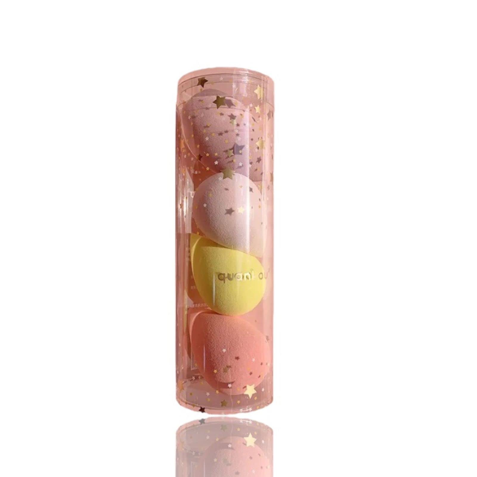 5 Pcs Makeup Sponges Blender Set - 4 Pcs Professional Beauty Sponge Foundation Blending Blender with 1 Sponge Holder and bottle Case, Flawless for Cream, Powder and Liquid