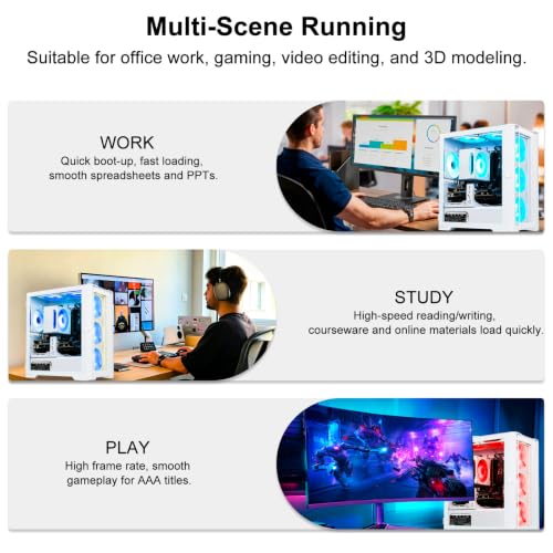 Image of LXZ Gaming Desktop PC, Ryzen 7 4700LE, GeForce RTX 3050 8GB, 16GB DDR4 RAM
