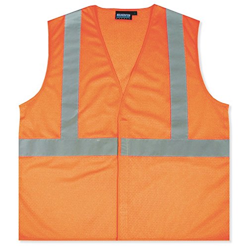 ERB 61439 S362 Class 2 Economy Mesh Safety Vest, Orange, 5X-Large