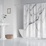 RLHHUG Marble Shower Curtain, Popular Waterproof Plastic Curtains Hotel Quality for Bathroom Decor,