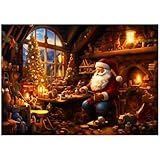 LOMIMOS Christmas Jigsaw Puzzle for Adults 1000PCS,Santa Claus Puzzle Fully Interlocking Puzzles for Xmas Festive Decor Family Party Personalized Education