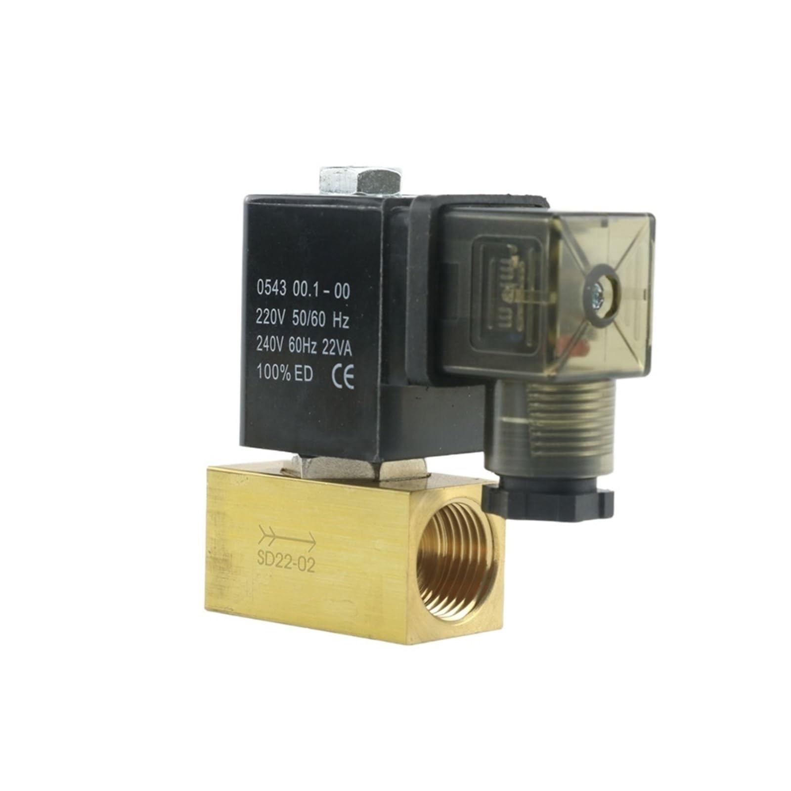 Électrovanne haute pression 80 bars en laiton avec filetage 1/2 pouce DC12V