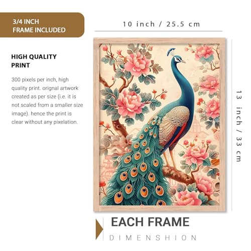 Image of kotart Premium Digital Madhubani Art Paintings with Frame for Home Decor - Pichwai Framed Wall Painting for Living Room Bedroom Office Room Decor - Painting for Wall Decoration - (10x13 inch, D)