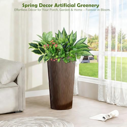 Artificial Outdoor Plants 14 Bundles – UV Resistant Faux Greenery with Flowers, Realistic Fake Bushes & Shrubs for Planters, Window Boxes, Porch, Patio, Garden & Indoor Outdoor Dec image 8