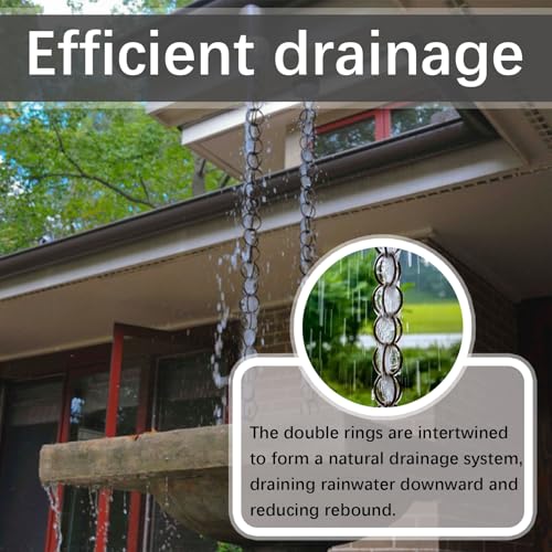 Chaîne d'eau de pluie double boucle : drainage de toit efficace et durable - 4