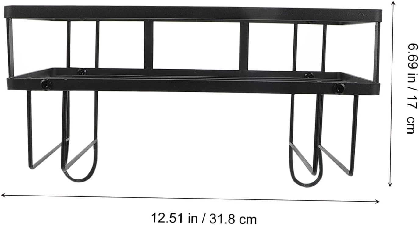 Single-Layer Toilet Rack Storage Tiers Bathroom Shelf Over for Toilet Shelves Carbon Steel Black