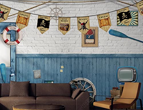 Pirate Banner Pirate Birthday Party Banner Jolly Roger String Flags Pirate Party Decorations Supplies Fabric Bunting Banner For Indoor And Outdoor Decorations Pirate Theme Party Sign Pirate Flags #TOP2