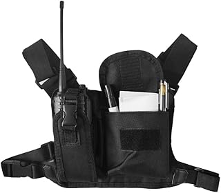 Radio Chest Holster,Universal Walkie Talkie Chest Pocket Harness Bags Pack Backpack with Adjustable Shoulder Strap,Two Way Radios Carry Case Accessory,Black