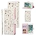 UEEBAI Wallet Case for iPhone 7 Plus/iPhone 8 Plus, PU Leather Phone Case Kickstand RFID Blocking Flip Case with Card Slots Wrist Strap Relief Engraved Pattern Magnetic Closure Folio Case - Vine