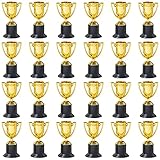 Juvale 24 Pack Mini Trophies for Kids, Small Trophy Bulk Set for Party Favors, Participation Awards (Gold, 4 inch)
