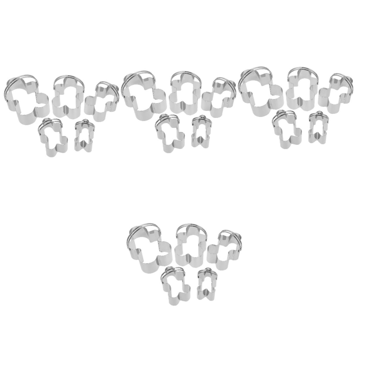 Cabilock 4 Sätze 5-teiliges Set Mousse-ringe Bausatz Keks Backen Plätzchen Küchenmaschiene Kochgeschirr Formen Von Ausstechformen Tragbarer Mousse-ring Rostfreier Stahl Silver 5 Stück * 4