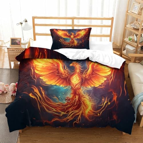 Housse de couette Phénix anti-plis avec fermeture éclair pour lit simple - 3