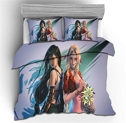 XCMMK Bettbezug-Set Final Fantasy Bequem Bettwäsche-Set,100% Mikrofaser,Geeignet für alle Jahreszeiten 1 Bettbezug 135 x 200 cm, 1 Kissenbezüge 80 x 80 cm.