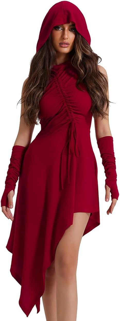 LATH.PIN Gothic Kleid - Mittelalter Kleid Mit Fledermausärmeln Für Halloween & Cosplay