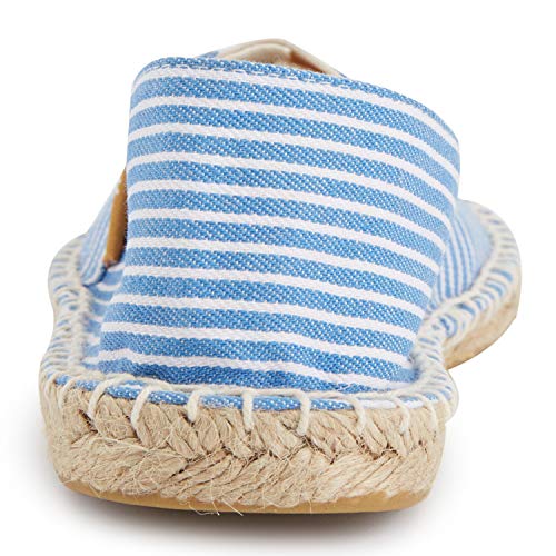 Women's Breathable Canvas Stripe Slip on Flat Espadrilles4