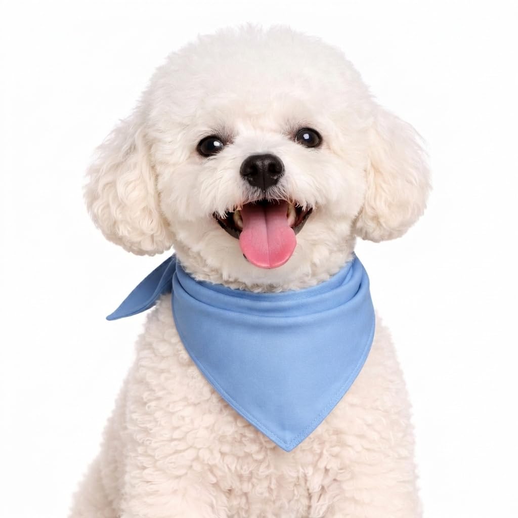 Petitebelle Single Color Pet Bandana (Blue, Small) โ image 1