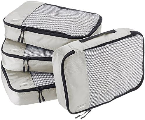 Amazon Basics Packing Cubes - Slim (4-Piece Set), Gray