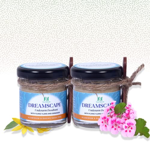 Image of Dreamscape Deodorant for Men & Women | Free from Aluminium & Baking Soda| Deodorant Cream with Geranium and Ylang Ylang (30 g, Pack of 2)