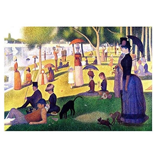 Qwgykr Georges Seurat: En Söndagseftermiddag På Ön La Grand Jatte Affischmålning För Heminredning Tryck På Duk-40X60Cm Ingen Ram