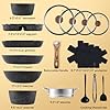 Sweetcrispy 17 Pcs Nonstick Pots and Pans, Induction Kitchen Cooking Set with Stay-Cool Handles, Black #1