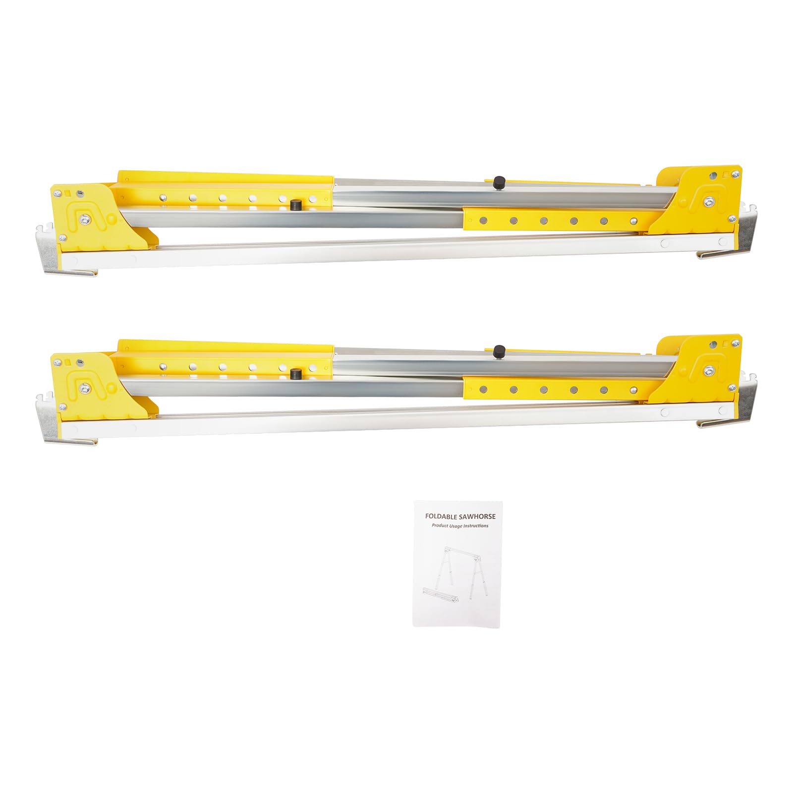 Caballete de trabajo, caballete plegable de altura ajustable, juego de 2 unidades, soporte de montaje portátil, plegable, accesorios para taller, caballete plegable con una capacidad de carga