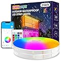 CHARKEE 200ft Outdoor LED Strip Lights Waterproof, Bluetooth and APP Control LED Rope Lights IP67 Waterproof Outside,RGB Tape Lighting Music Sync for Pool Yard Decoration(100ft*2)